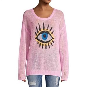 WILDFOX Pink Evil Eye Sweater